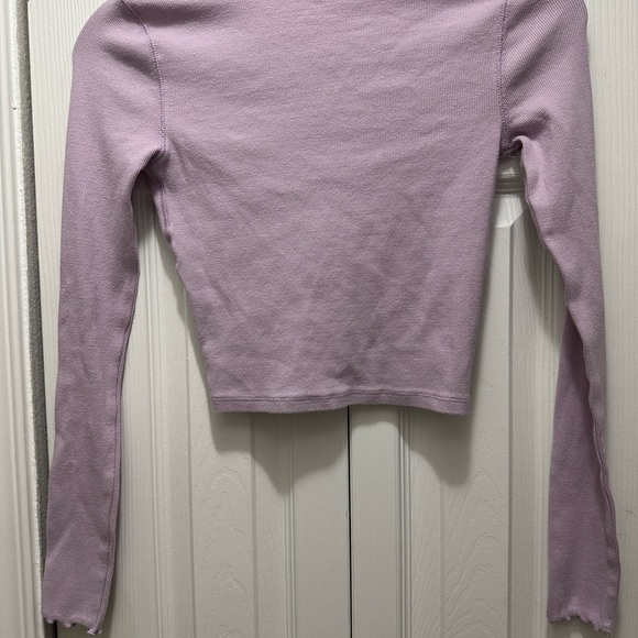 Aeropostale Light‎ Purple Long Sleeve Crop Top - Picture 3 of 5